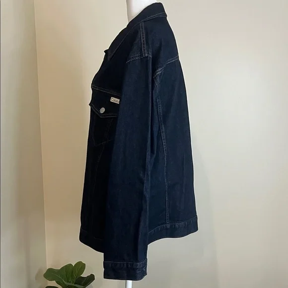 NWOT Calvin Klein Women’s Dark Blue Denim Jacket Size M - Picture 4 of 7